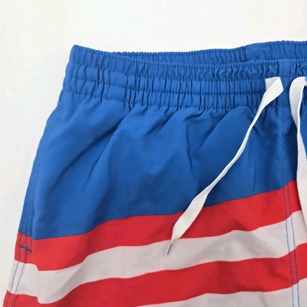 Chubbies Swim Trunks Men Small 5.5 Inch Blue Pump Flag 4th July Shorts Liner